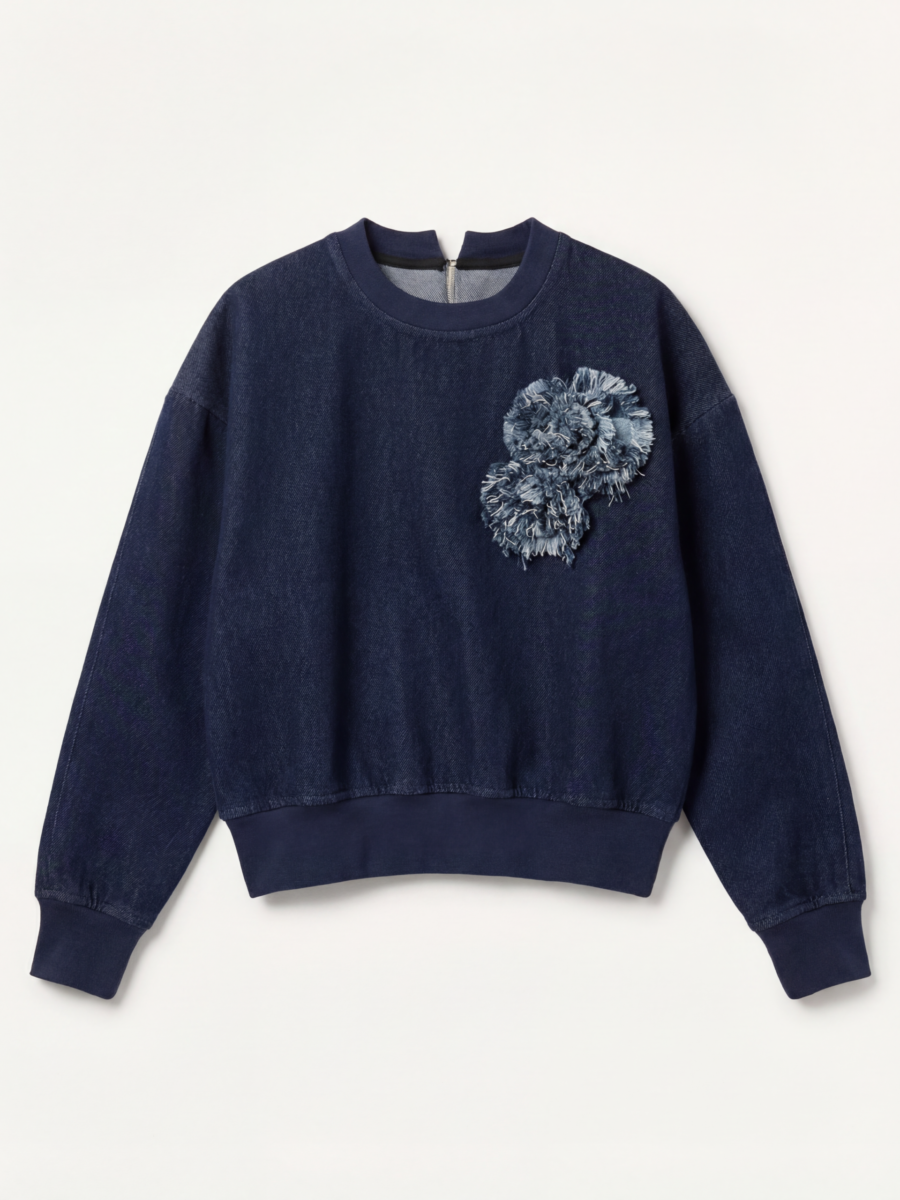 DENIM CREWNECK SWEATSHIRT