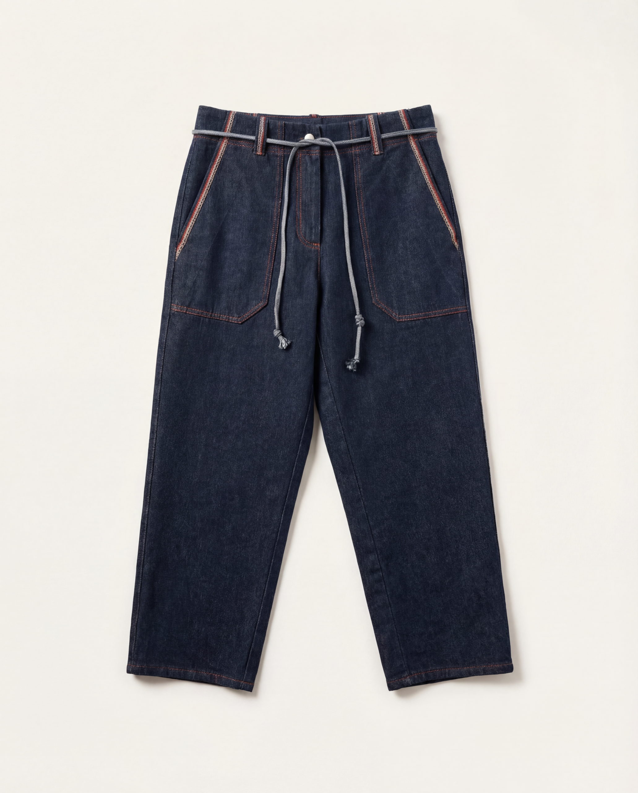 STRAUGHT-LEG DARK INIDGO JEANS