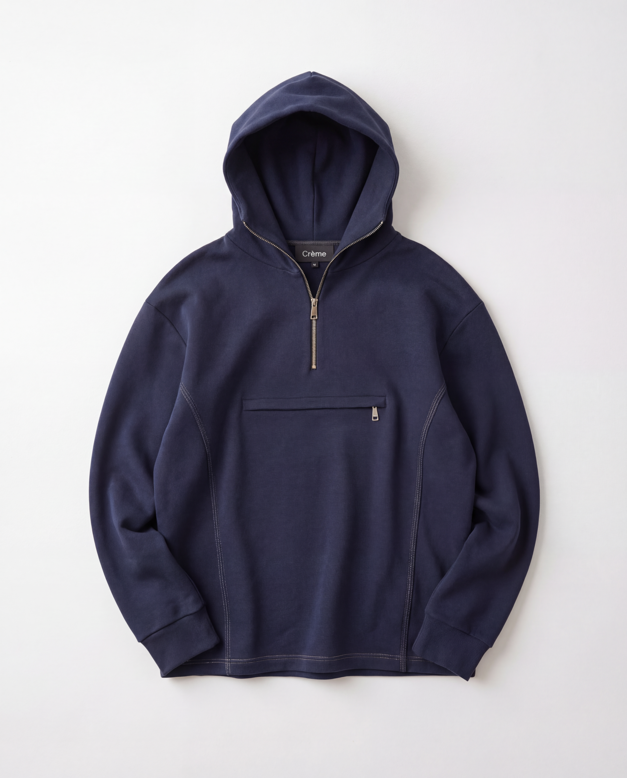 THREE-QUARTER ZIP HOODIE